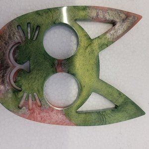 Green peach safe kitty key chain